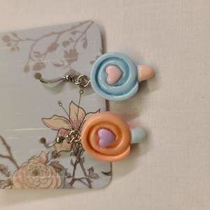 PINK/BLUE PINWHEEL LOLLIPOP EARRINGS